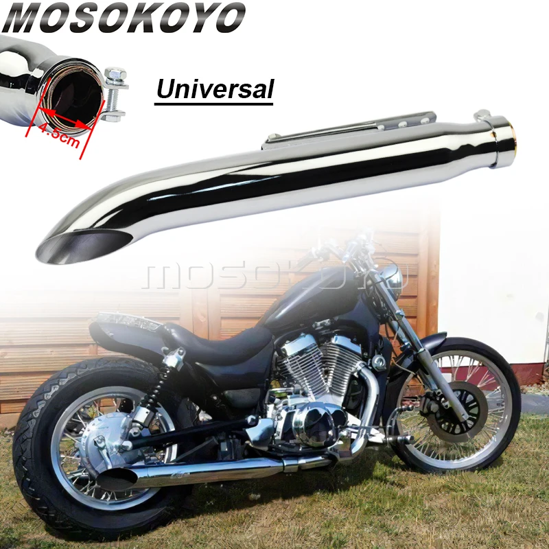 45CM Universal Retro Motorcycle Exhaust Pipe FOR Harley Honda Suzuki Intruder VS 750 Intruder 800 1500 Muffler Exhaust Pipes