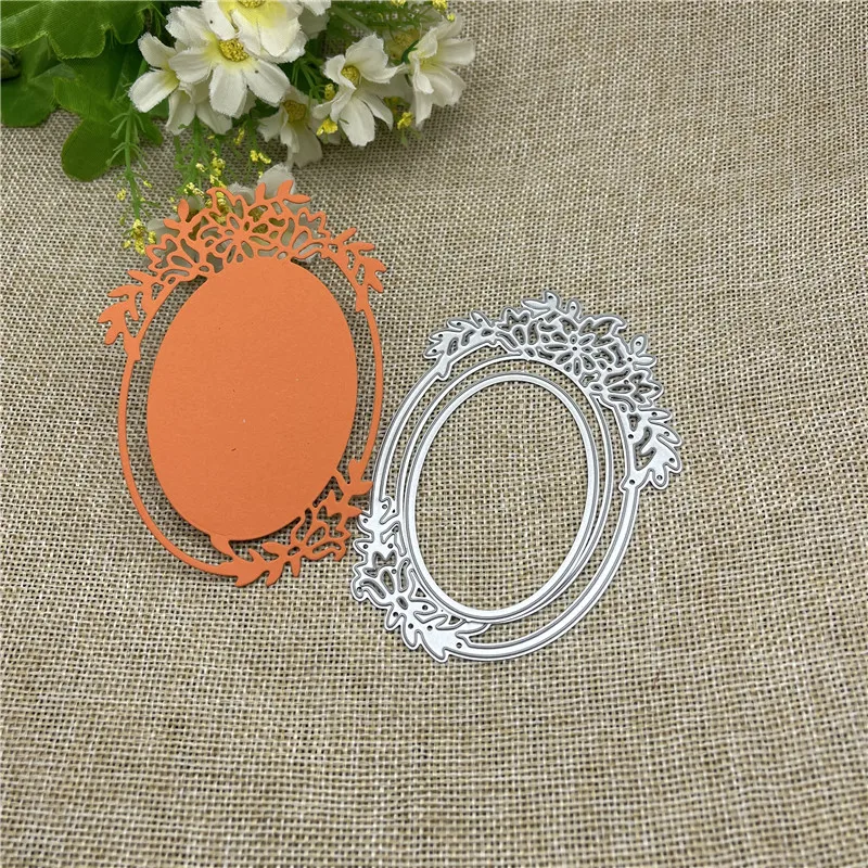 Oval Lace Flower Metal Cutting Dies Scrapbooking Stencil Die Cuts Card Embossing DIY Photo Album Template Mold Decoration Craft