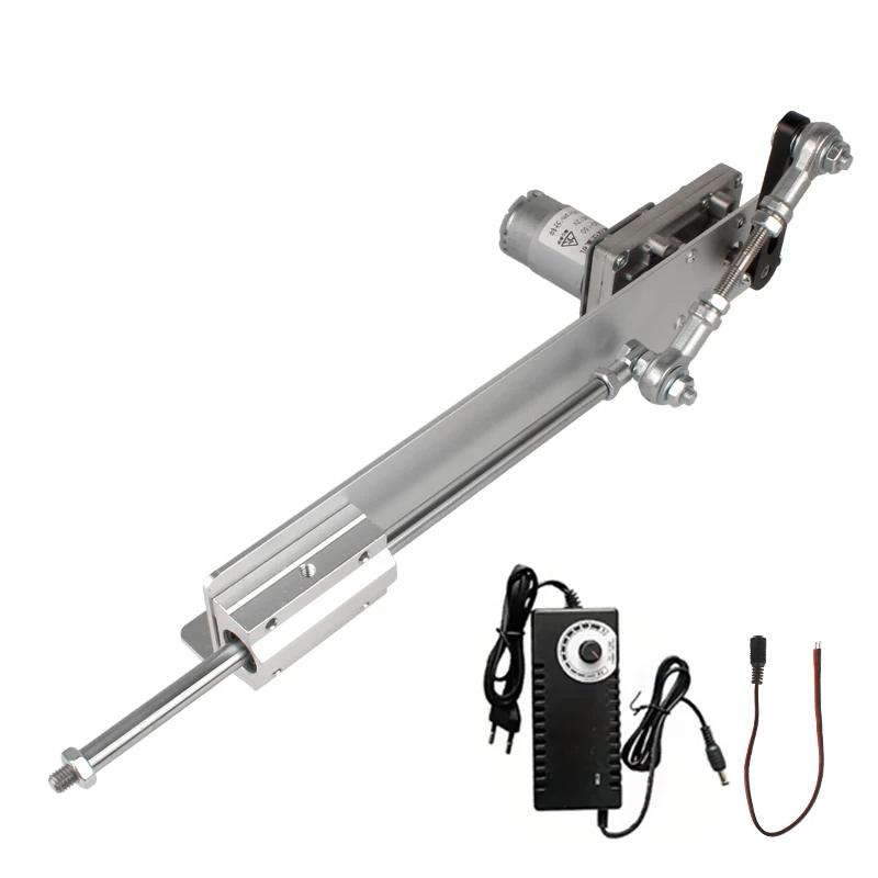 60-200mm slaglengte verstelbare telescopische lineaire actuator kit met voeding, 130 RPM optioneel, 3XLR connector/zuignap/beugel