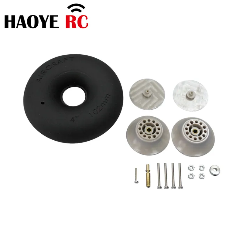 Haoye 1PC Aircraft Pneumatic Wheels 4/4.5/5/5.5 Inch Inflatable Tire Landing Gear Wheel For RC Airplane Replacement Accessory