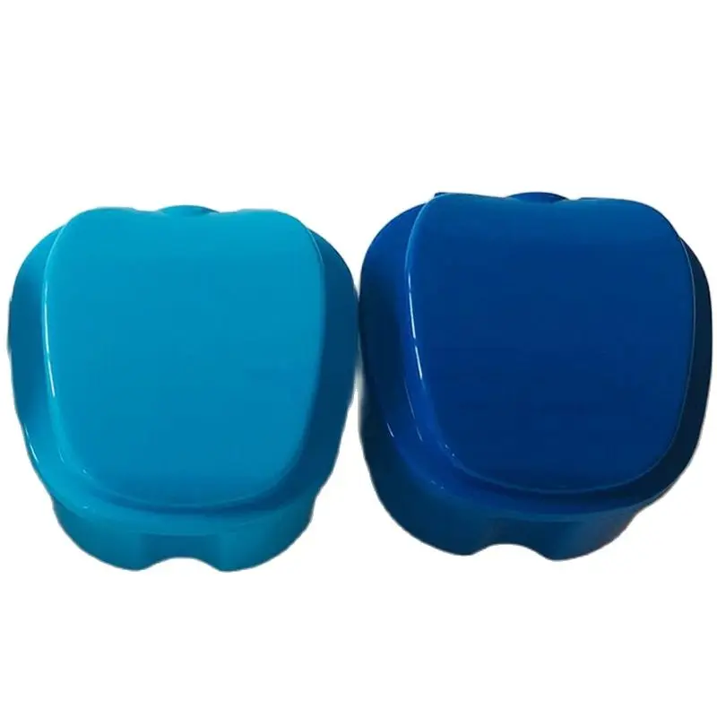 Caixa de dentadura caso dentes falsos armazenamento caixa de dentes titular plástico artificial dente organizador cuidados com os dentes para viagens retentor limpeza