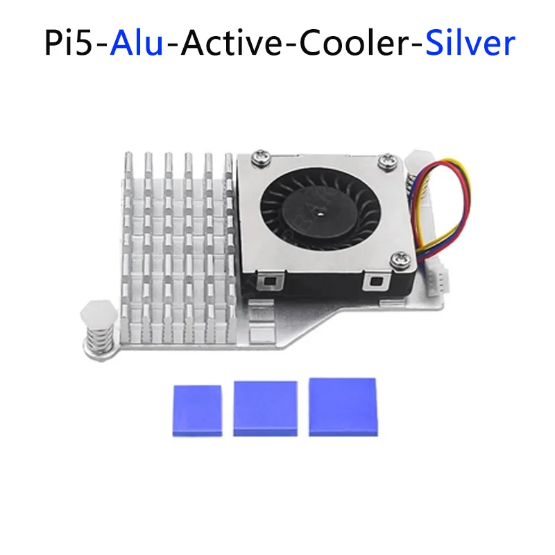 

Raspberry Pi 5 Active Cooler Fan Metal Radiator Pi5 Heat Sink Option Pure-Copper/Aluminum-Silver/Aluminum-Black