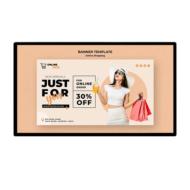 

43-дюймовый настенный ЖК-дисплей рекламы Digital Signage для продвижения торговых центров и ресторанов