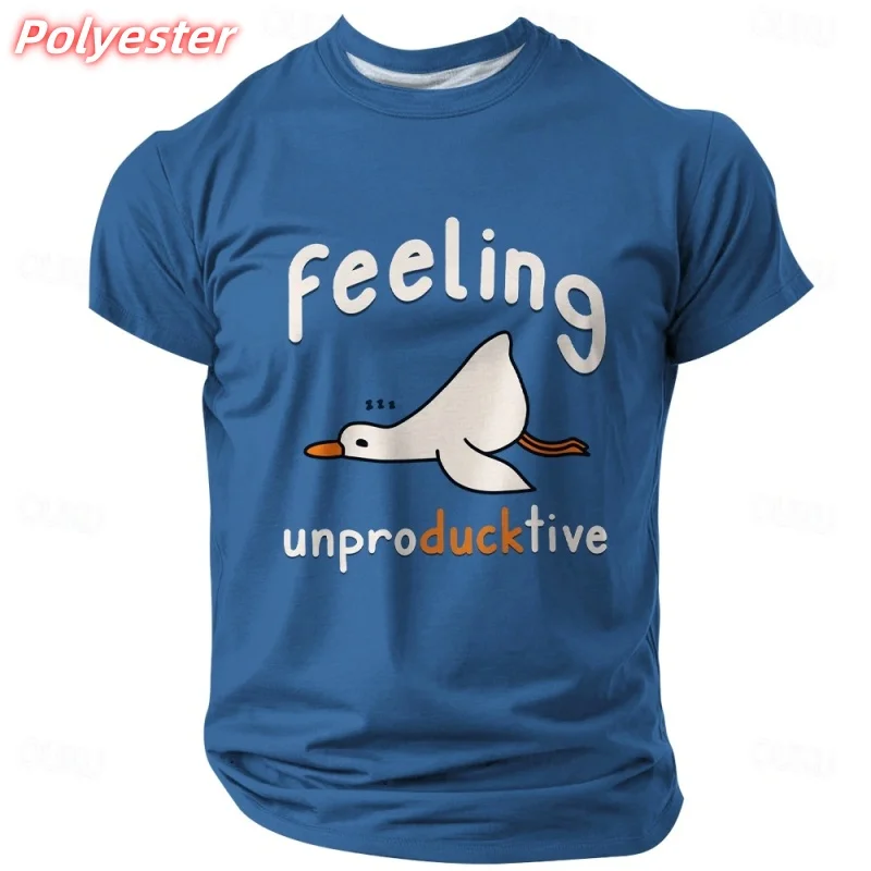 

Funny Duck 3D Printed T Shirt For Men Humorous Pattern T-Shirts Summer Harajuku Short Sleeve Round Neck Tops Loose Tees