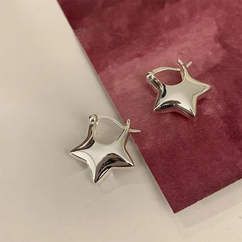 Pendientes Vintage de Plata de Ley 925 con forma de estrella para mujer, para prevenir alergias Joyería Moderna, accesorios de fiesta, regalo