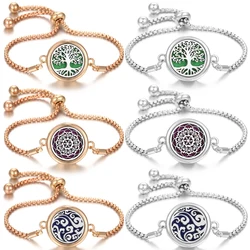 New Aromatherapy Diffuser Bracelet Essential Oil Diffuser Bracelet Alloy Stainless Steel Perfume Aroma Locket Bracelet for Women