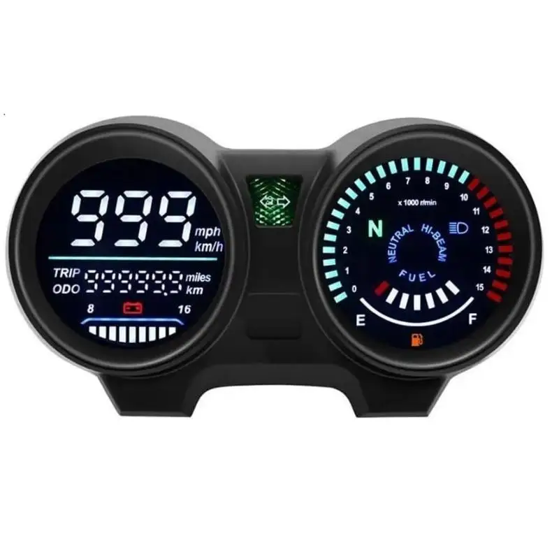 

【MO】Motorcycle Speedometer LED Digital Dashboard RPM Speed Fuel Level Volt Meter For Brazil TITAN 150 CG150 Fan150 2010 2012