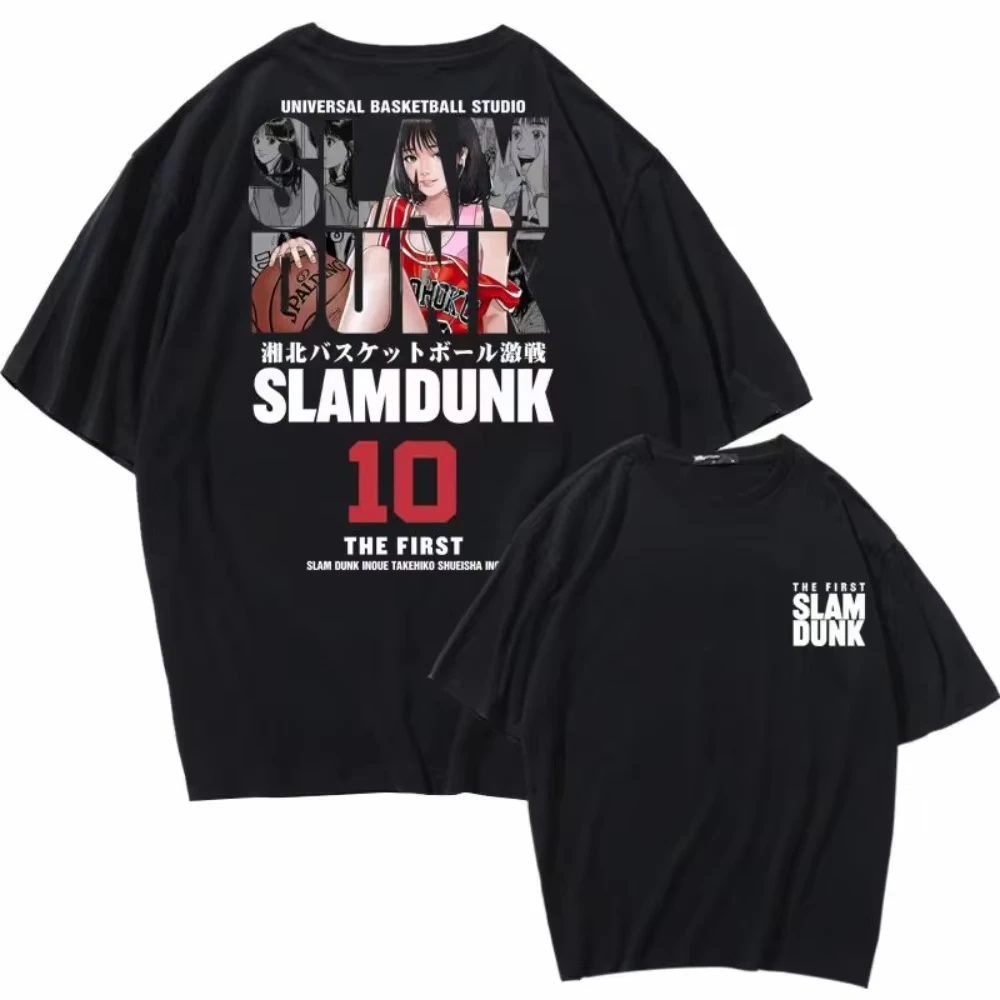 Anime SLAM DUNK Xiandao No. 10 Camiseta de algodón con estampado para hombre y mujer, camisetas informales de manga corta de verano, camisetas deportivas de calle de Hip-Hop para adultos