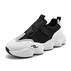 Men Vulcanized Sneakers Thick Bottom Casual Shoes Korean Lace Up Outdoor Running Jogging Trainers Zapatillas Hombre Deportivas