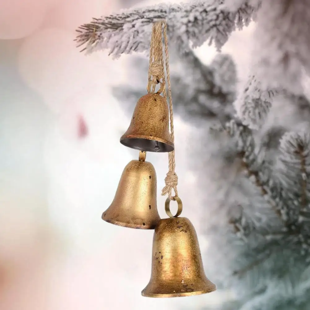 Christmas Decoration Bell Warm Holiday Bell Vintage Handmade Christmas Bells Set Metal Harmony Sound Bells for Indoor Outdoor