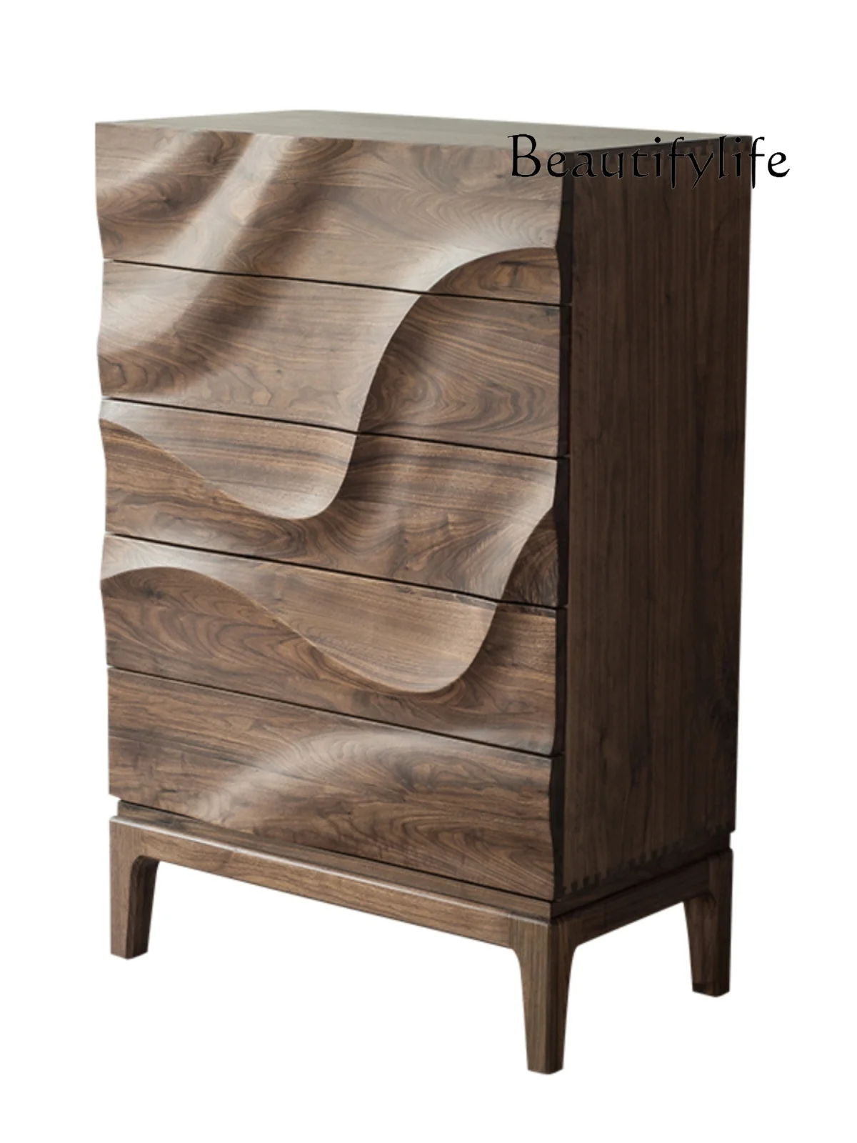 

North American black walnut chest full solid wood bedside locker living room wall storage cabinet