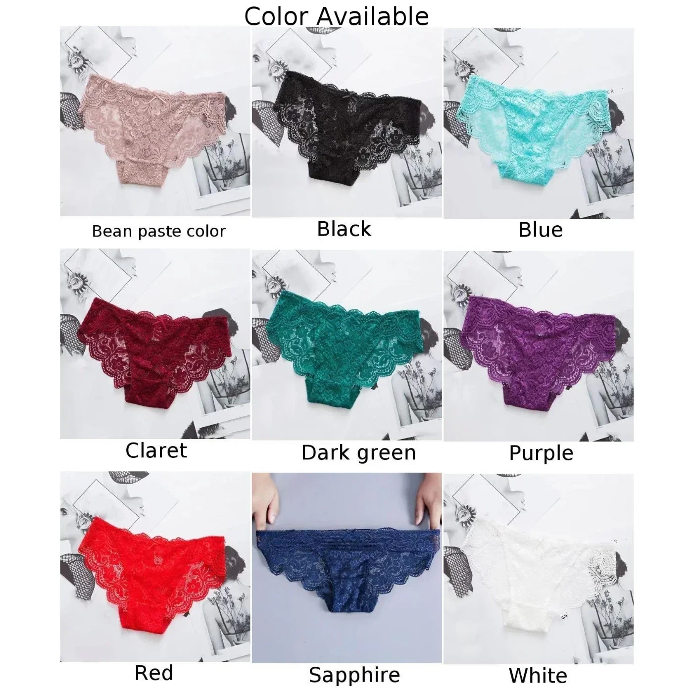 أزياء مثير اللباس الداخلي موجز الصلبة الملابس الداخلية الدانتيل القوس ثونغ الجوف خارج الملابس الداخلية النسائية