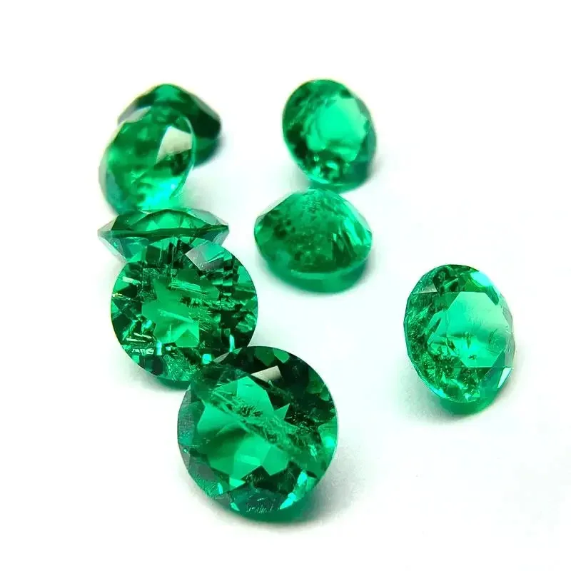 

Lab Grown Round Colombian Emerald 0.9-12mm Muzo Green Loose Gems For Jewelry Making