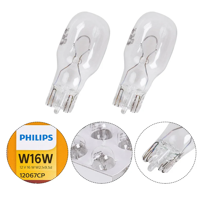 Philips W16W T15 921 12V 16W Vision Car Reverse Light Original Stop Lamps Standard Indlcator Rear Light 12067CP Wholesale 10pcs