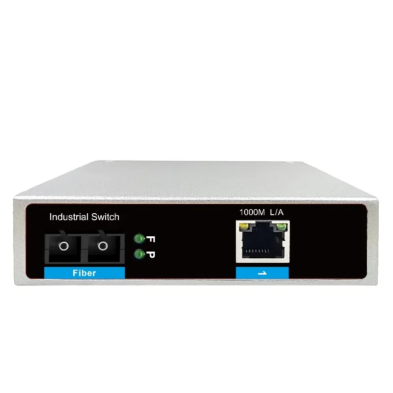 Industrial Grade Unmanaged Gigabit 1 Optical/Electrical SC Interface Single-mode Dual Fiber 100 Kilometer Light Aluminum SNMP