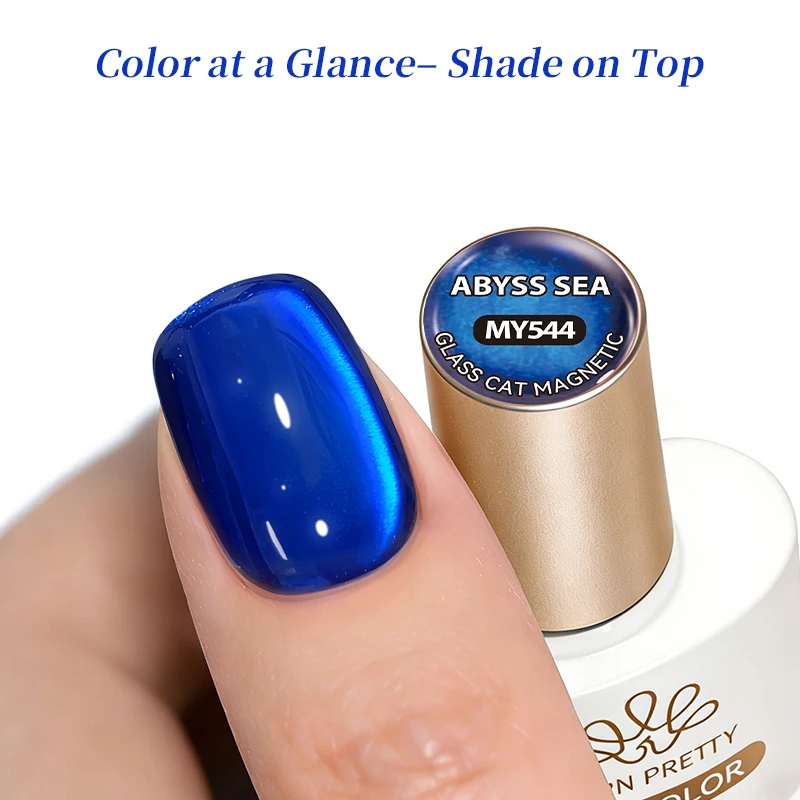 BORN PRETTY 10ml Blaues Glasperlen-Katzenaugen-Magnetgel Nagellack für Sommer-Nageldesign UV LED Soak-Off Langanhaltende Nagelkunst DIY Maniküre – Detail 2