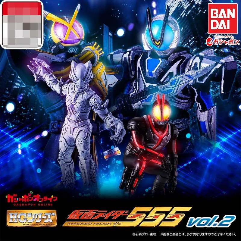 Bandai Genuine Kamen Rider HG Series Gashapon Toys Vol.2 Anime Character Kaixa Muez Faiz Model Decoration Children's Gifts