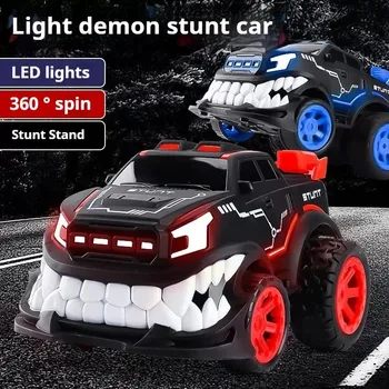 RC Car 360° Vertical Rotation RC Stunt Cars with LED Lights Devil Big Tooth Electric Off-Road Vehicle Model Toys Gifts for Children