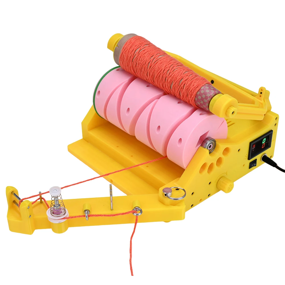 Electric Wool Yarn Winder with Auto Yarn Guide & Plying Function, Variable Speed Adjustable Wool Ball Winding Machine for Knitti