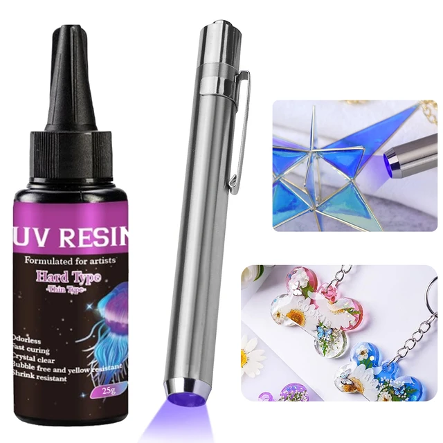 Klej żywiczny UV 25g Przezroczysty twardy klej Szybkoschnący epoksyd utwardzany słonecznie Wysoka twardość do biżuterii DIY Dekoracja rzemiosła szklanego i metalowego