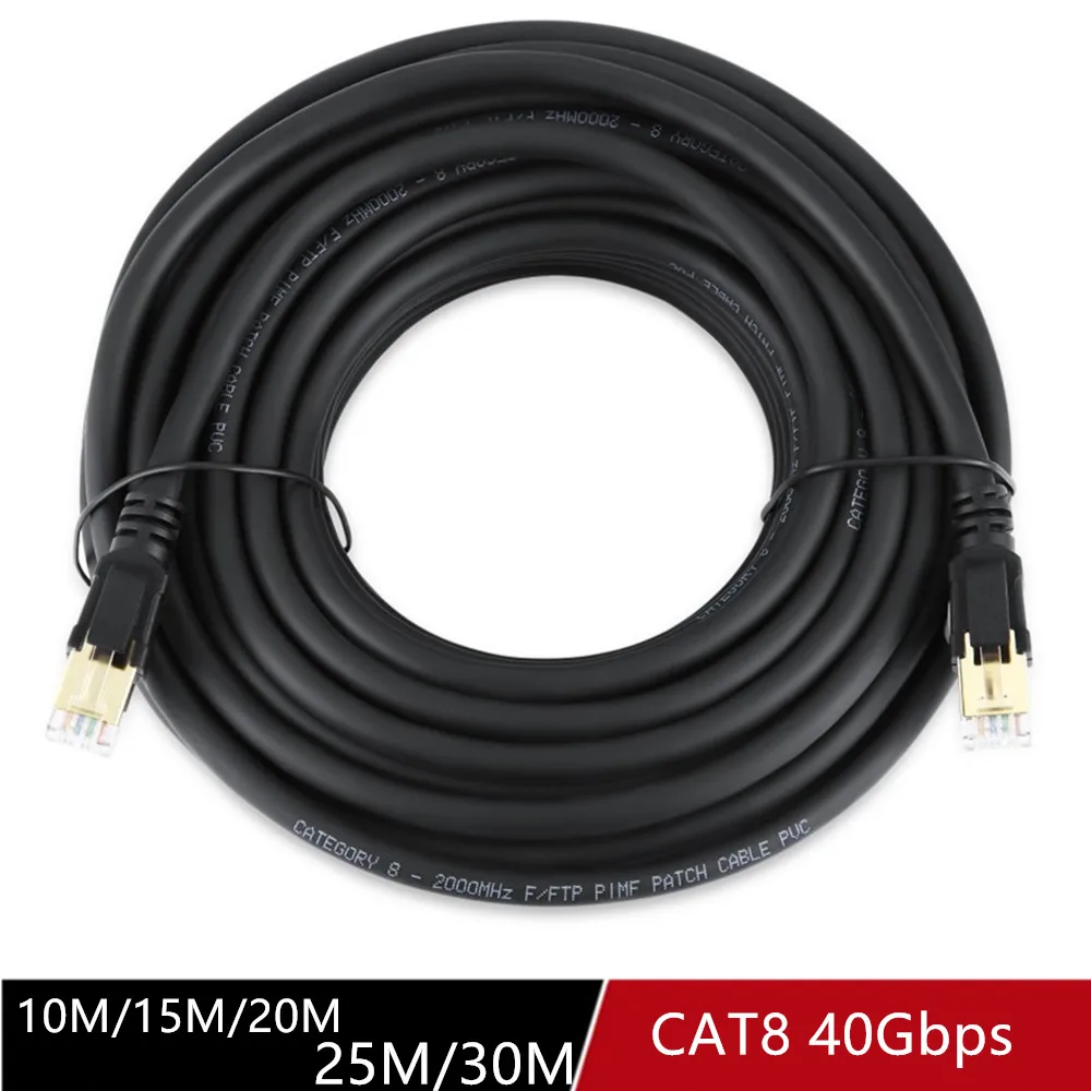 High Speed Cat 8 Ethernet Cable 40Gbps 2000MHz SFTP RJ45 Network Internet Lan Patch Cord for Laptops PS5 Router Cat8 Cable 10m