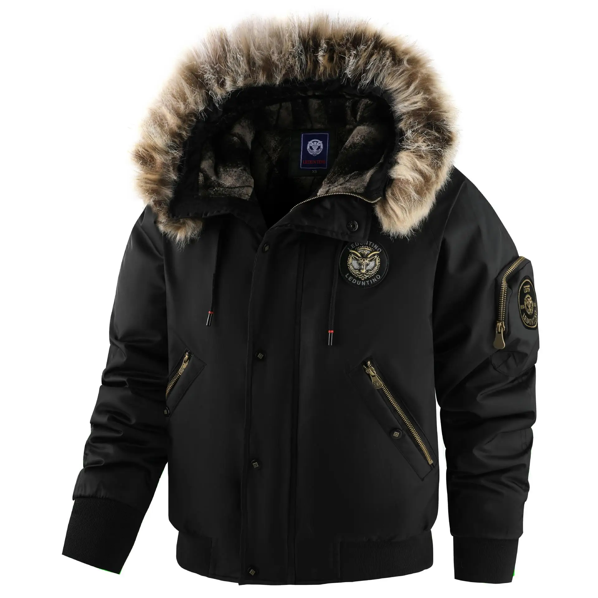 

New winter cashmere and thick casual men's padded clothing warm trend coat hooded loose large size padded clothes