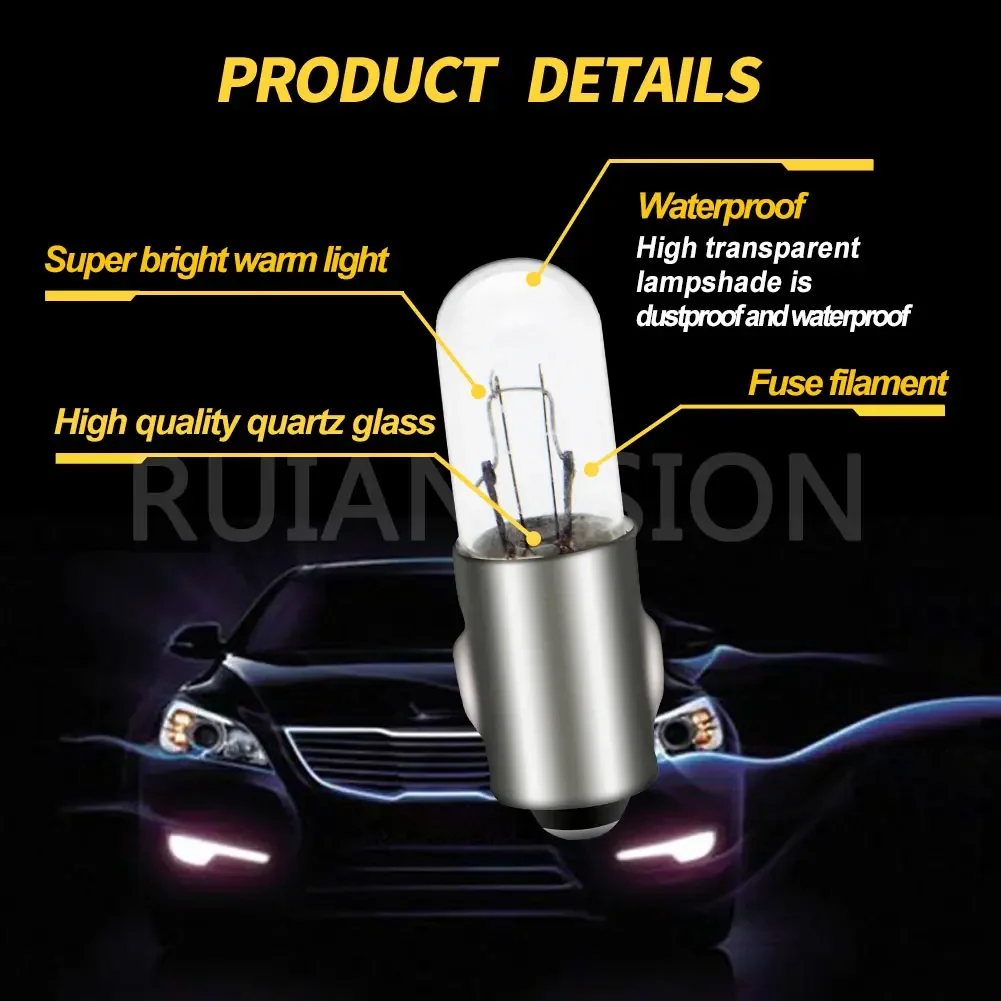 10/50/100pcs Ruiandsion BA7S Car Bulb Interior Instrument Dashboard Light Auto Lamp Super Bright Warm White  12V 24V 100Lm