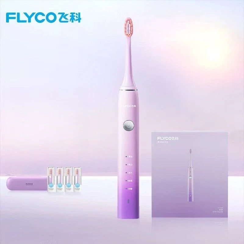 Flyco FT7105 Sonische elektrische tandenborstel voor volwassenen, waterdicht, inductief opladen, elektrische tandenborstel met zachte haren voor mannen en vrouwen