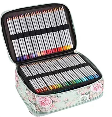 Bolsa de lápices de 300 rollos, estuche escolar de colores, bolígrafo de lona, bolsa grande para estudiantes, suministros de almacenamiento de papelería portátiles