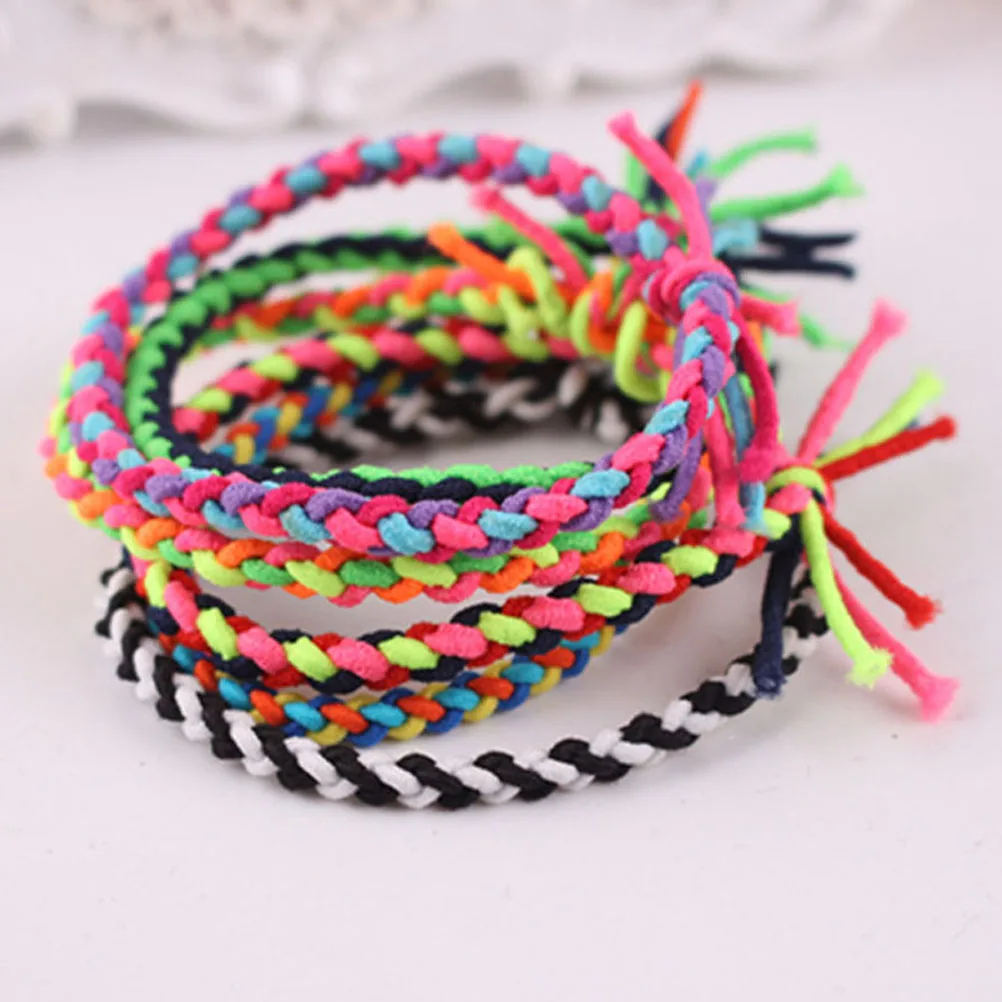 20 Pcs Fluorescent Color Ties Elastic Ponytail Holders for Women Girls Daily Wear Stretch Hair Rope Simple Design Hair
