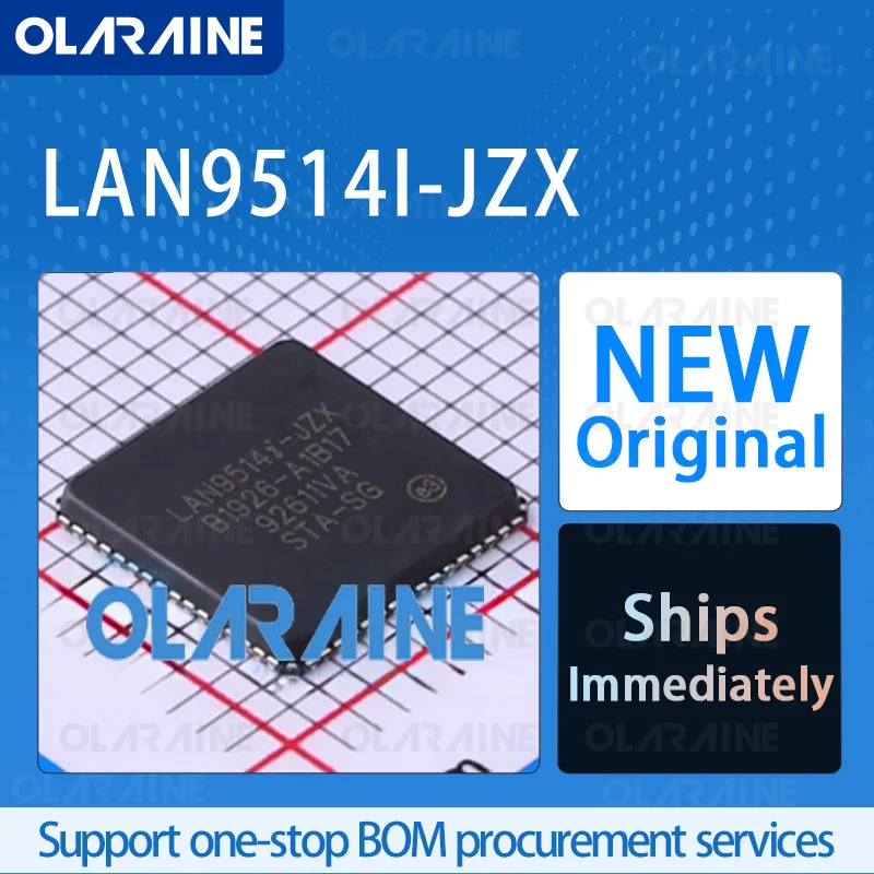 

1/5/10Pcs LAN9514I-JZX QFN-64 USB 2.0 interface integrated circuit RoHS Voltage 3.6 V Current 288 mA