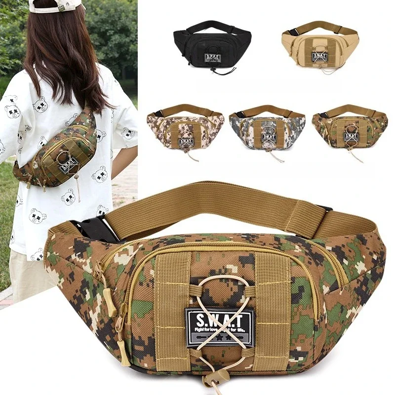 

Camouflage mountaineering fanny pack men and women fashion trend running sports cell phone bag riding shoulder crossbody bags