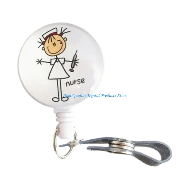 

U2JE Rotating Retractable Badge Reels Colorful Petal Design Quality Office Holder