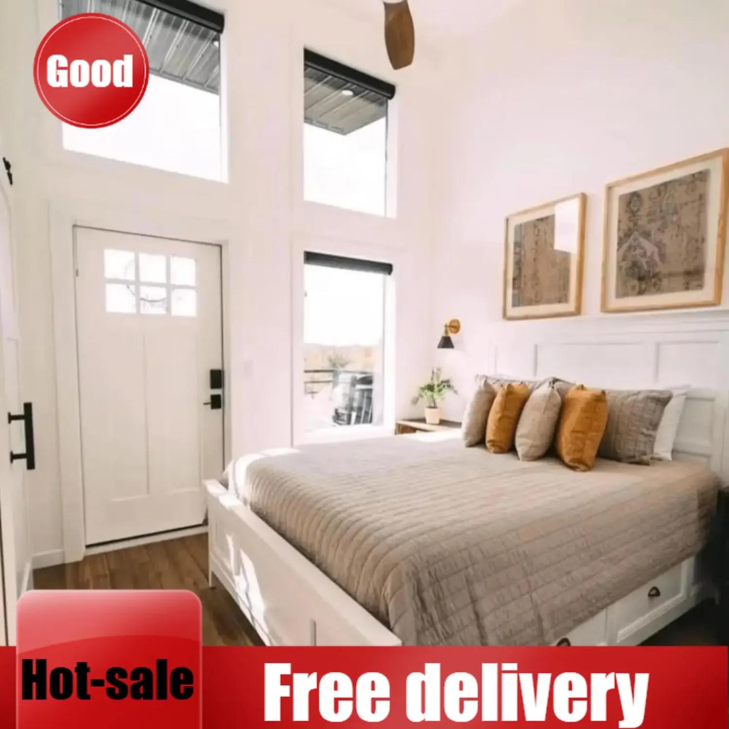 

Сборный складной мини-дом-контейнер с гостиной, спальнями, ванной комнатой и кухней, идеально подходит для мобильного жилья