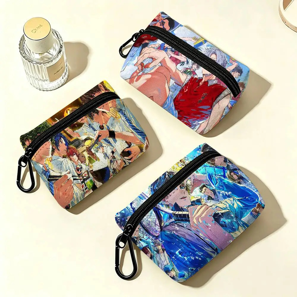 The P-Prince Of T-Tennis Japanese Portable Oxford Cloth Coin Purse Alloy Carabiner Hook Small Zipper Pouch For Belt Daily