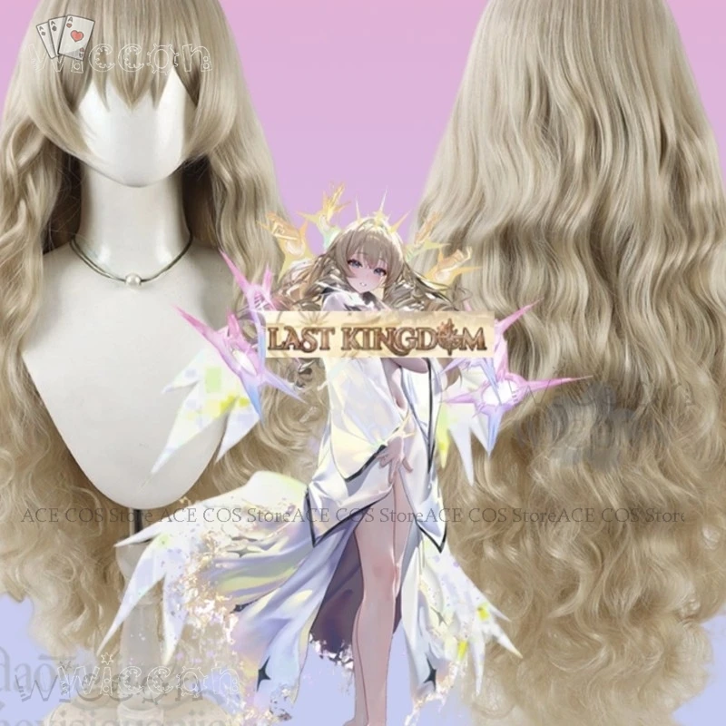 

disfraz mujer Crown Naked King New Event Light Gold Long Wavy Hair Fashion Wigs Synthetic