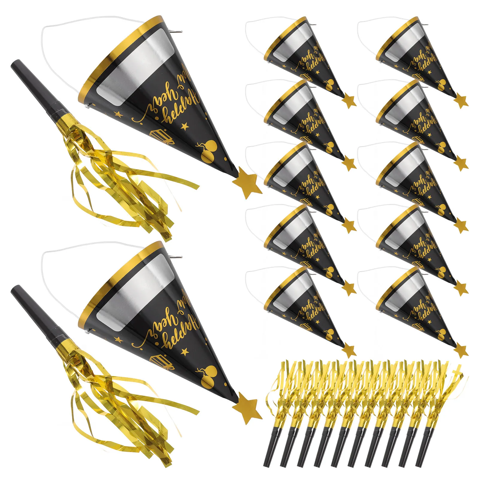 

Набор из 12 новогодних бумажных конусных шляпок для вечеринок, праздничный декор для взрослых и детей, легкие, компактные, прочные, для новогодних праздников