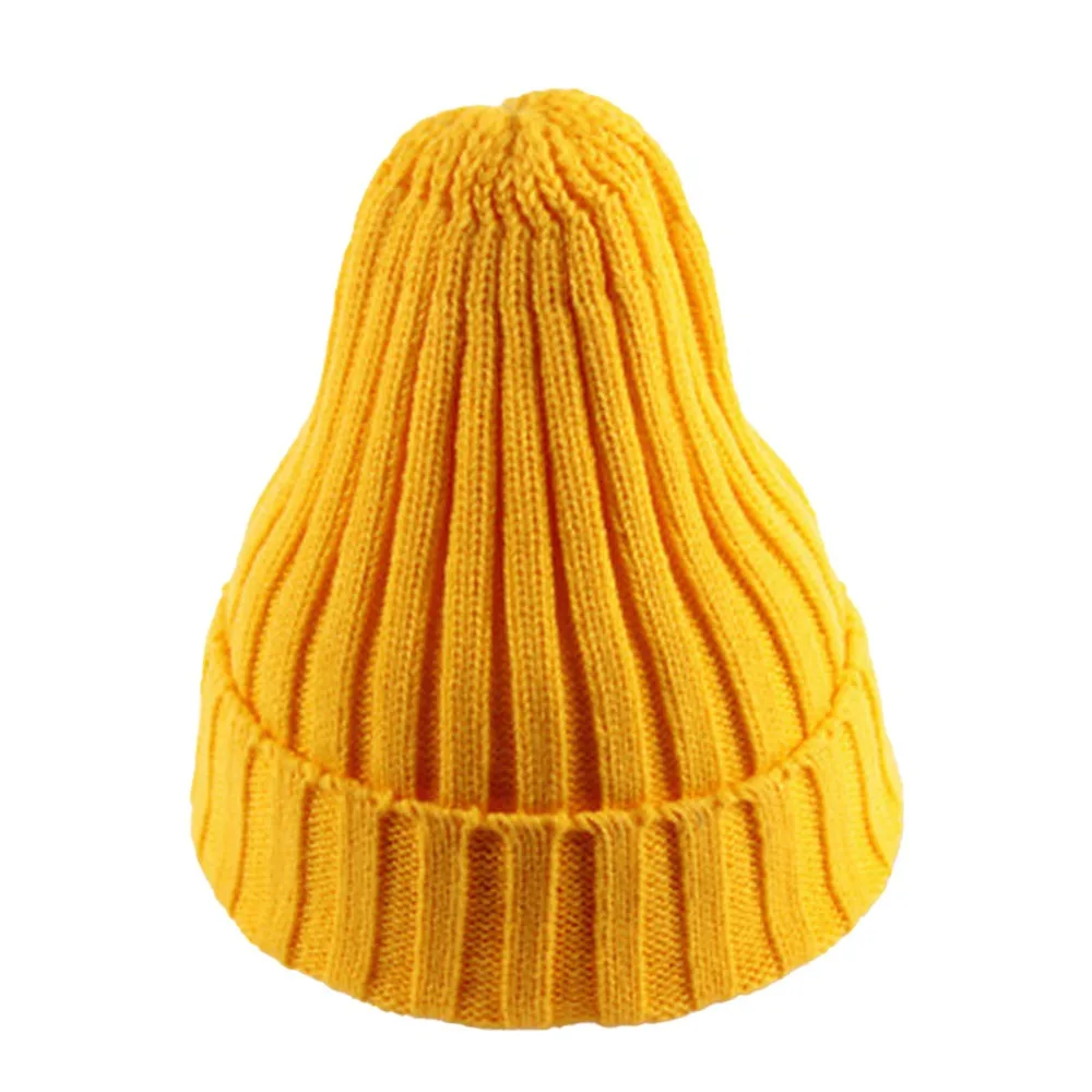 

New Warm Beanie Solid Color Soft Knitted Hat Knitted Hip Hop Cap Autumn Winter