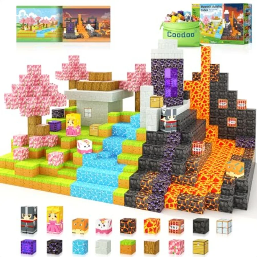 

Magnetic Blocks Build Mine Magnet World Magic Portal Set Magnetic Tiles Building Blocks Toddler Toy STEM Sensory Outdoor Toys f