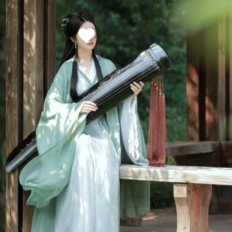 4点セット 中国漢服 清平風 薄手 漢服 レディース 新古代風 カーディガン リーシアンスカート 魏晋風 ミントグリーン 漢服