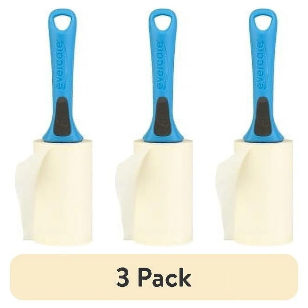 95 Layer Extra Sticky Lint Roller 3 Pack Ergonomic Handle Easy Tear Sheets Pet Hair Removal Home Car Use