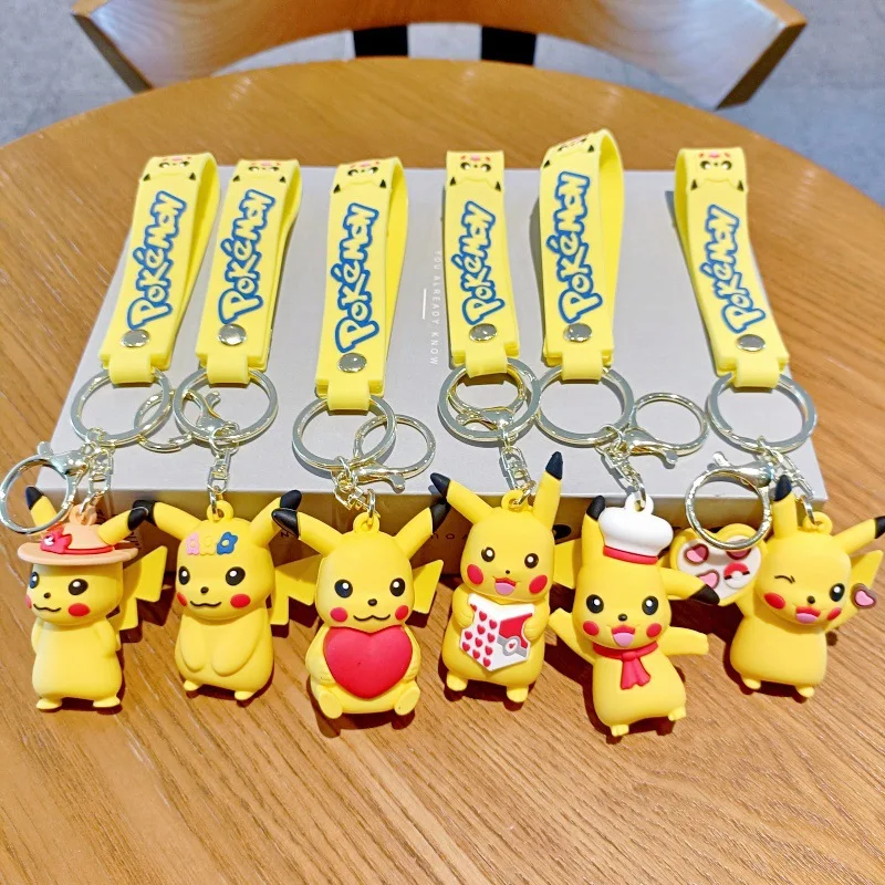 

New model Pikachu Keychain Anime Cute Figure Fashion Keyring Pendent Car Key Accessories Doll Toy Xmas for