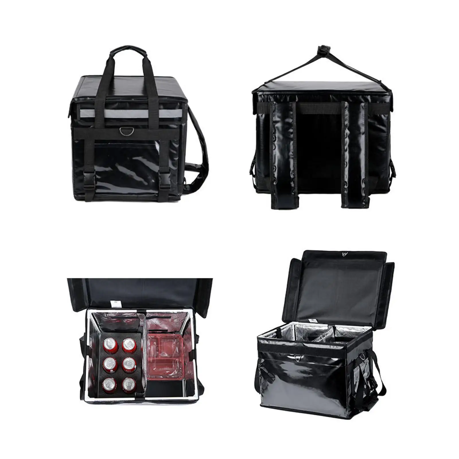 Waterproof Expandable Pizza Backpack Thermal Food Delivery Bag Double Shoulder Insulated Hot Cold Carrier for Catering Services