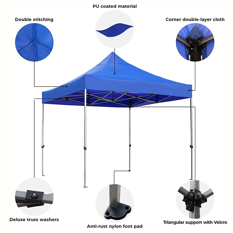 3x3 Aluminum Frame Four-season Waterproof PVC Fabric Quick Automatic Opening Indoor Outdoor Foldable Tent Commercial