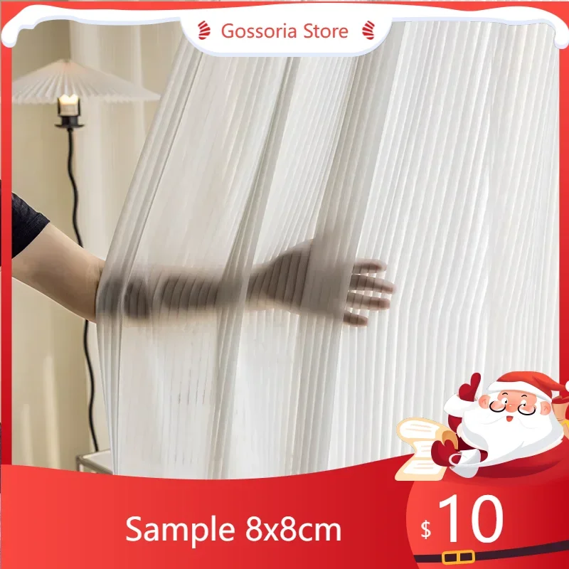 

SampleWhite Venetian Sheer Tulle Curtains For Living Dining Room Bedroom Windows Modern Style Home Curtain Custom Size