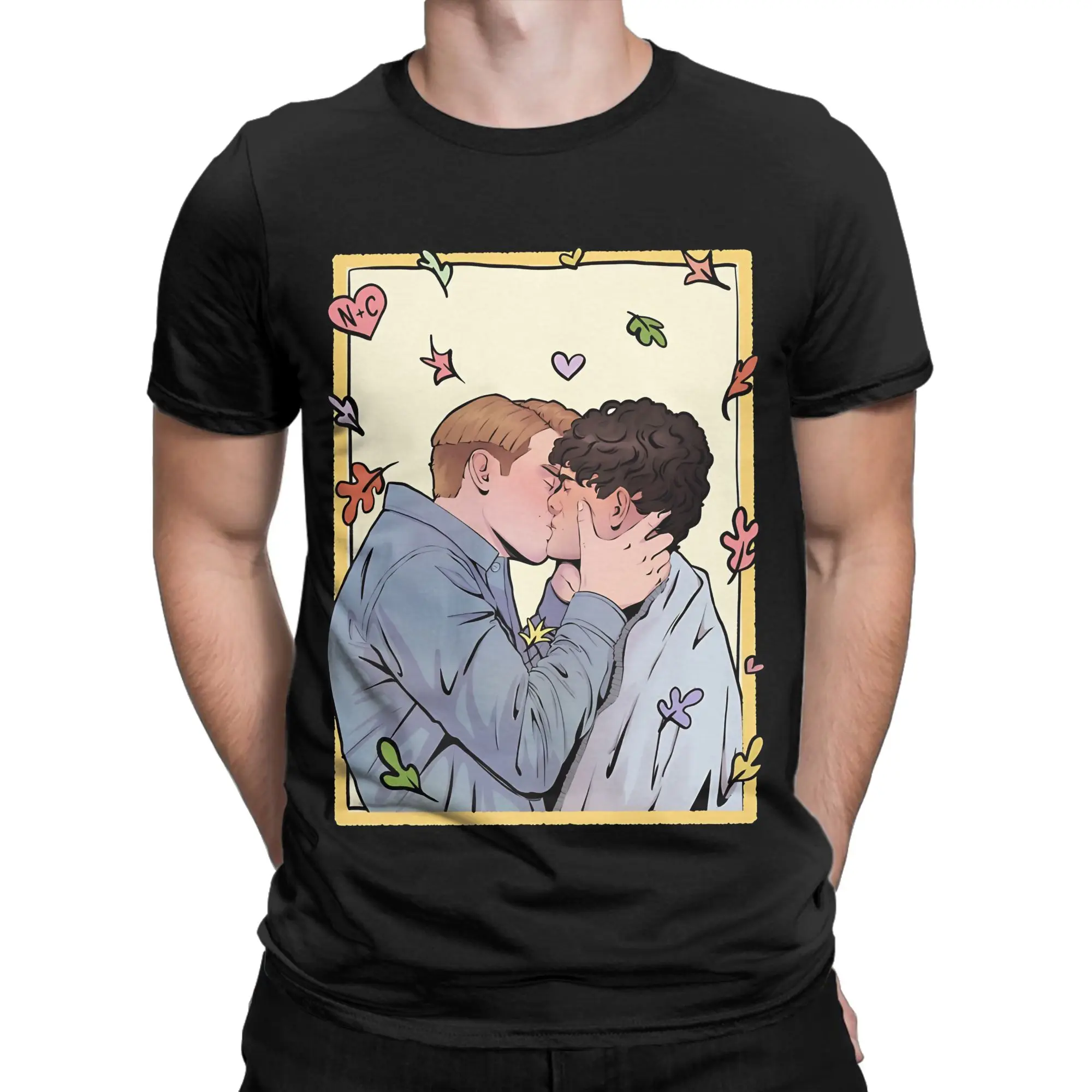 Wholesome Teen Illustration  Classic H-Heartstopper Funny 100% Cotton T-Shirt Tops Tees For Men