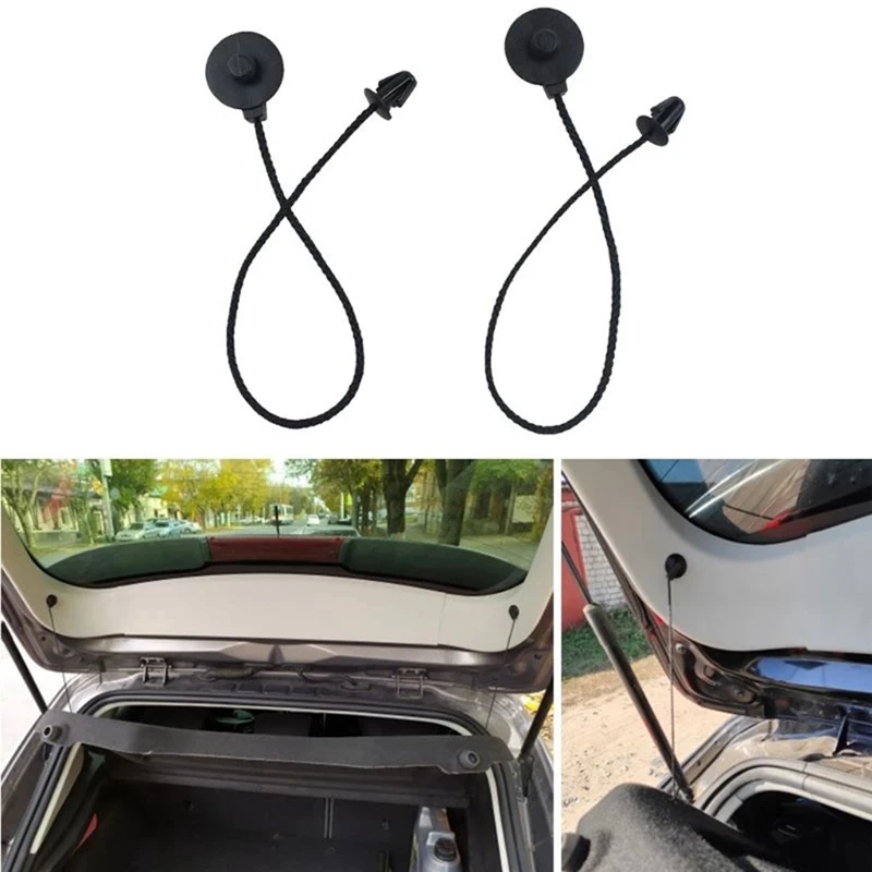 

T61C_2 Pieces of Rear Trunk Storage Bag Tray Straps Parcel Shelf String