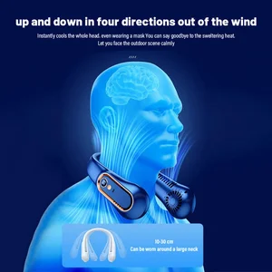 Quạt quạt cổ tay di động mini quạt làm mát mini với quạt cổ di động 7000mAh phù hợp với người lớn/trẻ em 8 Bán hàng chính không quạt NA - №2