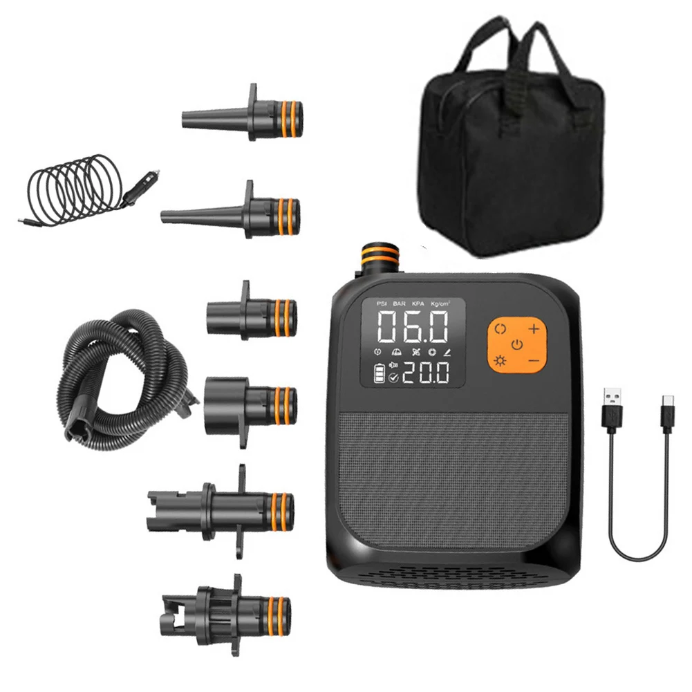 

Lightweight Rechargeable Inflator Pump for Kayaks Automatic Shut off Digital LCD Display Perfect for Outdoor Adventures