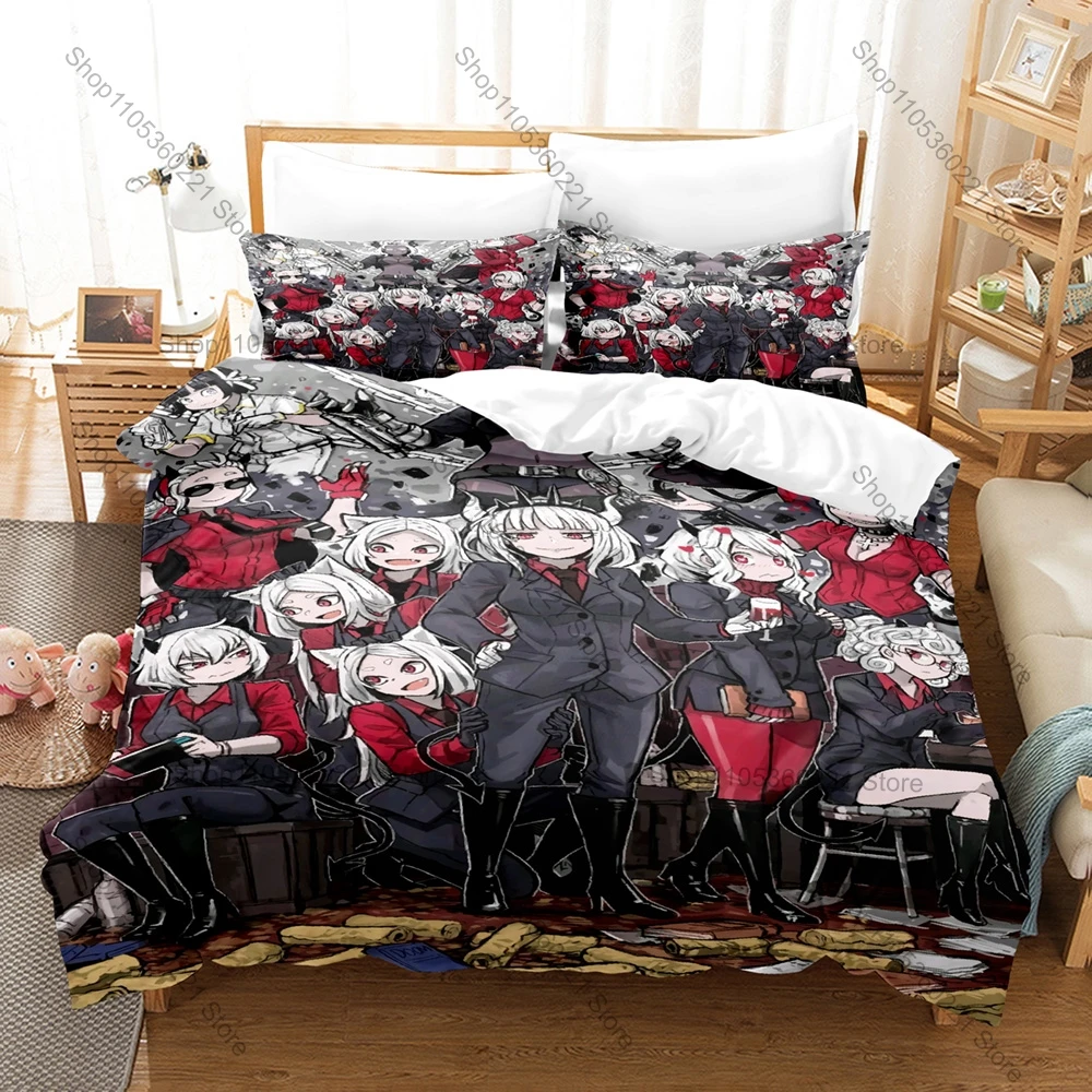 Classic Gothic Seinen Vampire Anime Hellsing 3PCS Bedding Duvet Cover + 2 Pillowcases Horror Manga Fan Quilt Set
